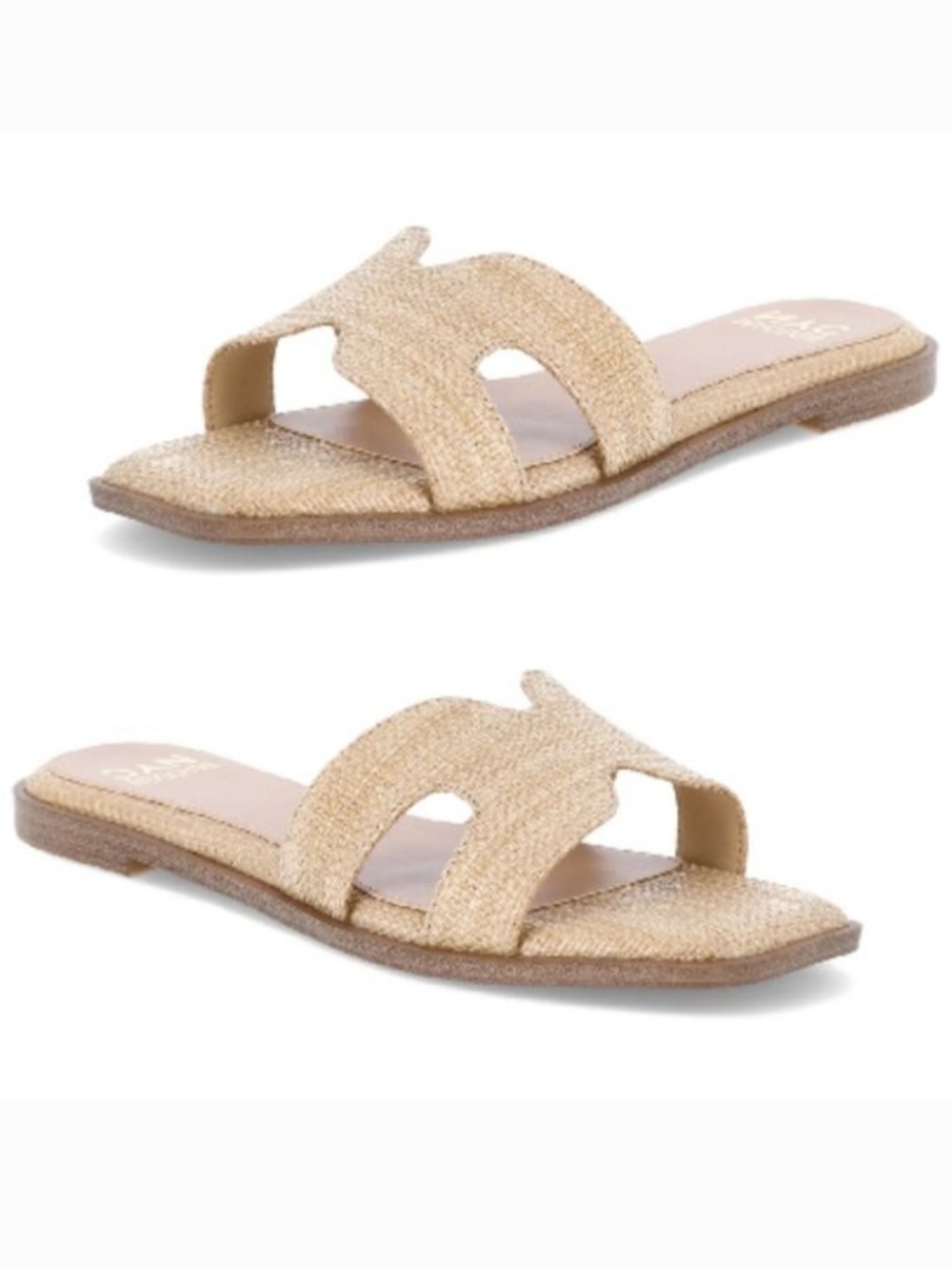 Madden NYC H-Band Style Sandal Slides In 'Raffia', Sz 10, NWOT - Picture 12 of 13